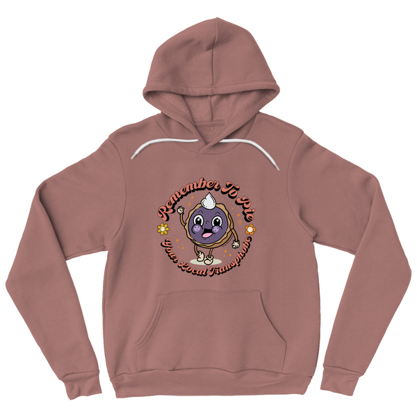 Based in Chicago by queer artist & designer Kayla Pekkala - Tiny Werewolves | Pie Your Local Transphobe Pullover Hoodie in Mauve | Shop to get your Pullover Hoodie with collections featuring retro-inspired designs infused with social commentary art, highlighting modern social & current events.