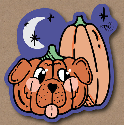 Based in Chicago by queer artist & designer Kayla Pekkala - Tiny Werewolves | Pupkin Spooky Sticker in | Shop to get your Sticker with collections featuring retro-inspired designs infused with social commentary art, highlighting modern social & current events.
