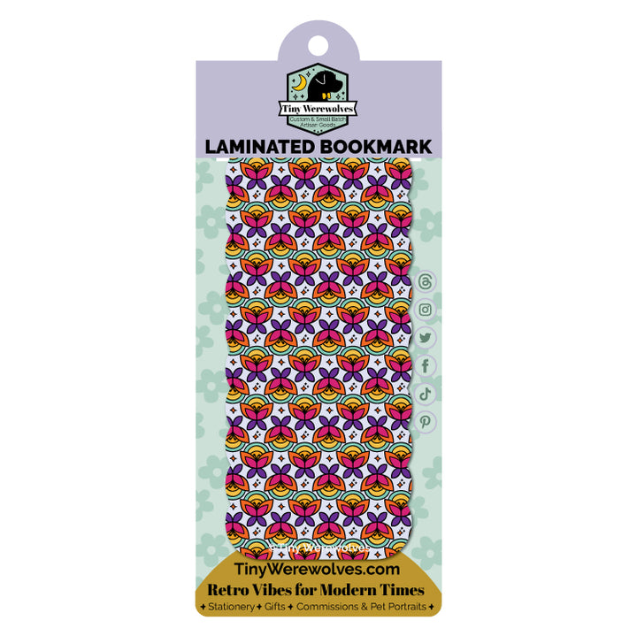 Based in Chicago by queer artist & designer Kayla Pekkala - Tiny Werewolves | Retro Butterfly Laminated Printed Bookmark in | Shop to get your Laminated Bookmark with collections featuring retro-inspired designs infused with social commentary art, highlighting modern social & current events.