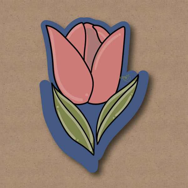 Based in Chicago by queer artist & designer Kayla Pekkala - Tiny Werewolves | Tulip Sticker in | Shop to get your Sticker with collections featuring retro-inspired designs infused with social commentary art, highlighting modern social & current events.