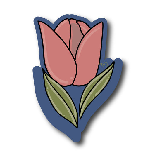 Based in Chicago by queer artist & designer Kayla Pekkala - Tiny Werewolves | Tulip Sticker in 5" Sticker | Shop to get your Sticker with collections featuring retro-inspired designs infused with social commentary art, highlighting modern social & current events.