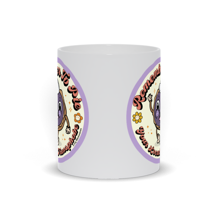 Based in Chicago by queer artist & designer Kayla Pekkala - Tiny Werewolves | Pie Your Local Transphobe Mug in | Shop to get your Mug with collections featuring retro-inspired designs infused with social commentary art, highlighting modern social & current events.