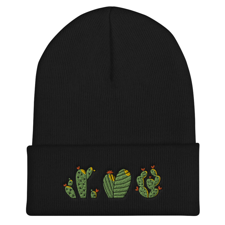 Based in Chicago by queer artist & designer Kayla Pekkala - Tiny Werewolves | Cactus Trio Embroidered Cuffed Beanie in | Shop to get your Cuffed Beanie with collections featuring retro-inspired designs infused with social commentary art, highlighting modern social & current events.